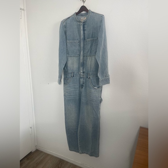 Nwt Free people x Sandrine Rose Denim Jumpsuit Size Large - Picture 5 of 11